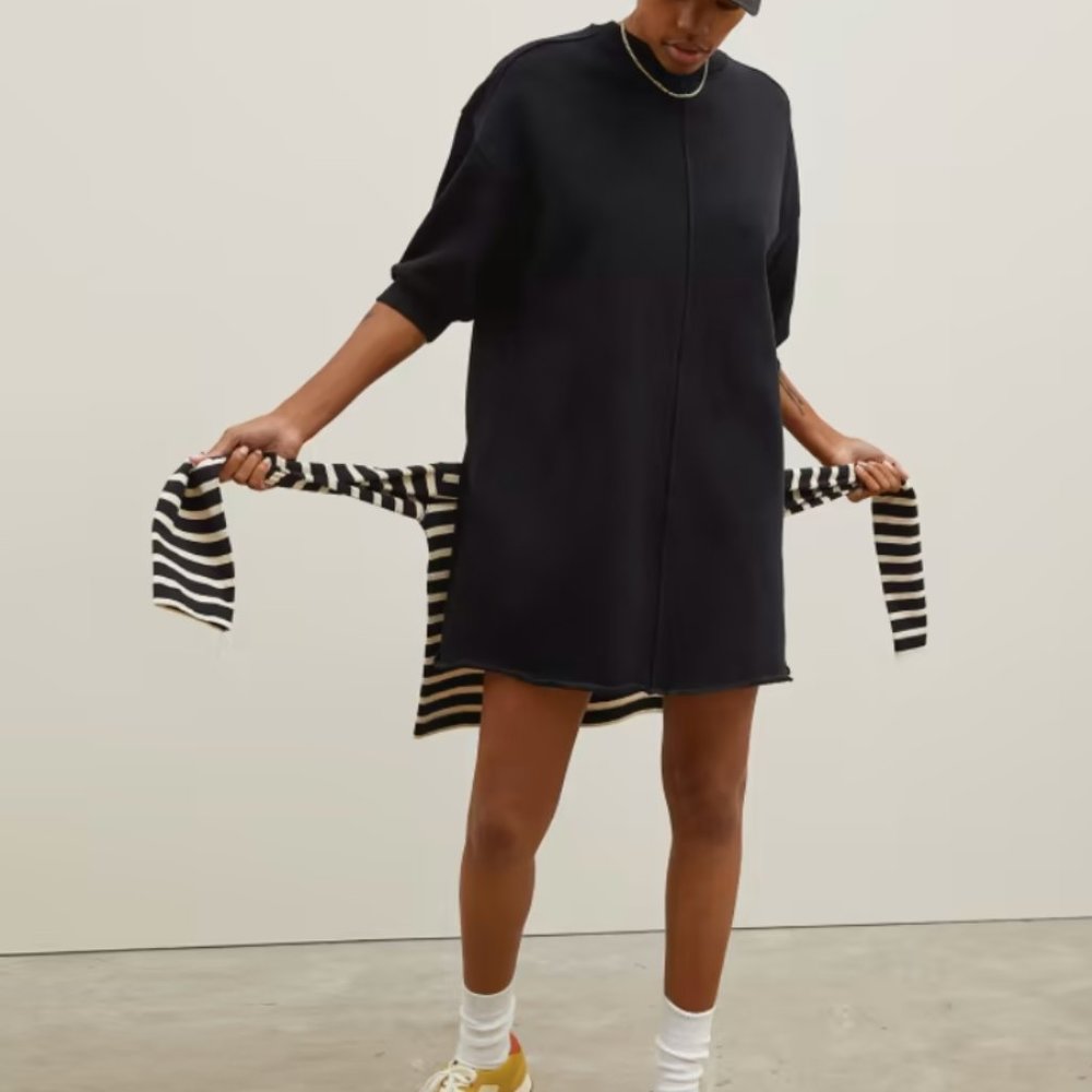 Everlane sweatshirt dress w/ puff sleeves